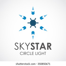 Shiny of star light geometric abstract vector and logo design or template decoration art business icon of company identity symbol concept