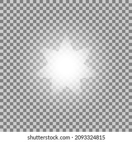 Shiny star on transparent background. Vector illustration