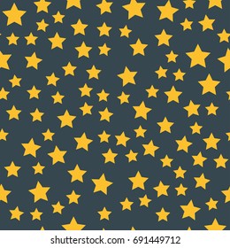 Shiny star seamless pattern pointed pentagonal gold award background abstract design doodle night artistic symbols.