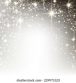 Shiny starry christmas background. Vector Illustration.