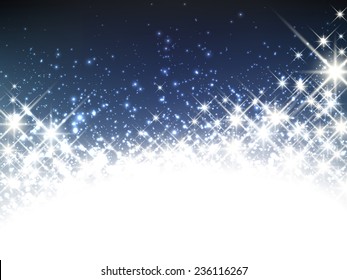 Banner estrelado brilhante de Natal. Ilustração de inverno vetorial.