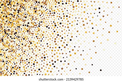 glänzender, Vektortransparenter Hintergrund. Gelbe glänzende Himmelsgrenze. Glitzeres Weihnachtsmuster.  Gilded Party Glow Texture.
