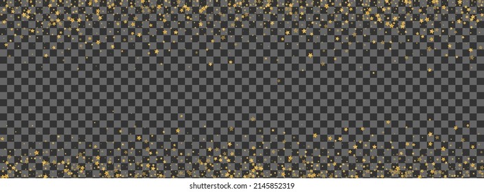 Vector transparente de fondo de estrellas brillantes. Diseño de vacaciones de estrellas. Brillante Fantasía. Tarjeta de lujo. Confetti amarillo feliz.