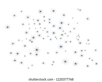 Shiny stars confetti vector design. New sparkle carnival elements template. Scattered blue colors asterisks amazing texture. Holiday foil confetti backdrop. Festive elements vector illustration.