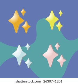 Shiny Stars Elements for Web Design, Banner, Celebration, Poster. Vector illustration