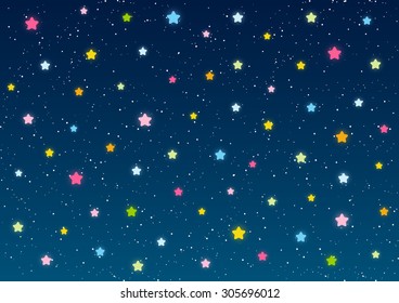 Shiny stars on blue sky background