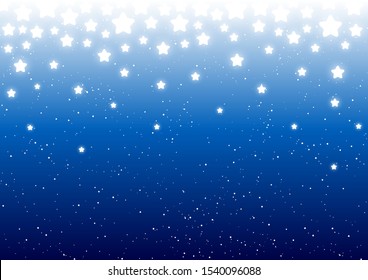 Shiny stars on blue - vector background for Christmas and New Year holiday design