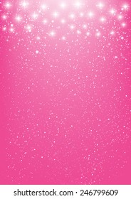 Shiny stars on pink background