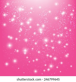 Shiny Stars On Pink Background