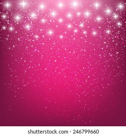 Shiny stars on pink background