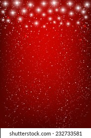 Shiny stars on red background