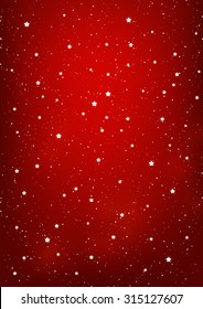 Shiny stars on red background