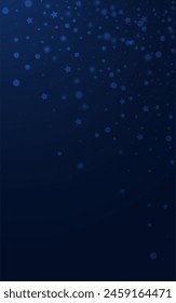 Shiny Stars Vector Blue Background. White Xmas Snowstorm Banner. Shine Confetti Invitation. Winter Snow Backdrop.