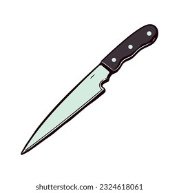 Shiny steel blade, sharp kitchen utensil icon icon isolated