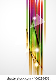 Shiny straight lines abstract background. Glossy multicolored stripes