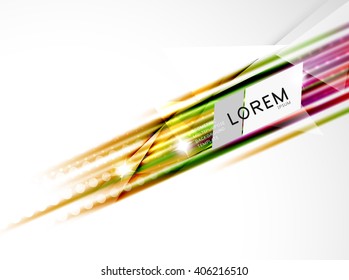 Shiny straight lines abstract background. Glossy multicolored stripes