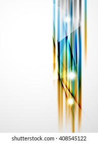Luminosas líneas rectas de fondo abstracto. Bandas multicolores brillantes