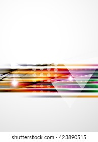Luminosas líneas rectas de fondo abstracto. Bandas multicolores brillantes