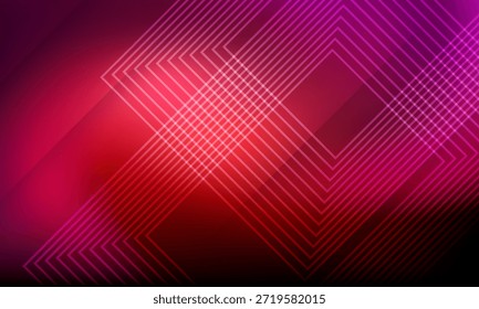 Linhas retas brilhantes em fundo escuro, modelo moderno digital techno. Vetor Eps 10