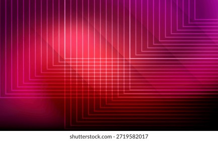 Linhas retas brilhantes em fundo escuro, modelo moderno digital techno. Vetor Eps 10
