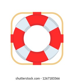 Shiny Striped Life Buoy Isolated Stock Vector Illustration