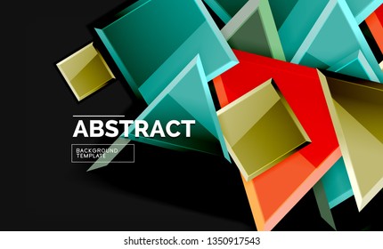 Shiny style geometric background, vector