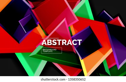 Shiny style geometric background, vector