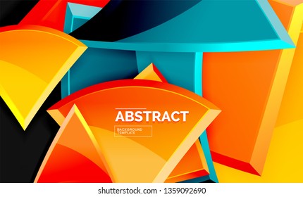 Shiny style geometric background, vector