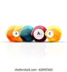 Shiny style modern geometrical hexagons web boxes with sample text