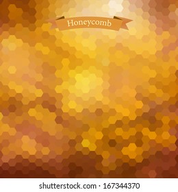 Shiny and stylish honeycomb background. Abstract geometric orange background for designs