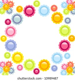 Shiny Summer Flower Border Stock Vector (Royalty Free) 10989487 ...