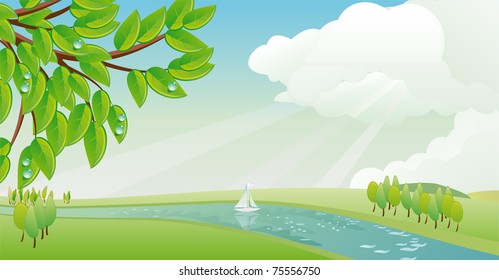 shiny summer landscape