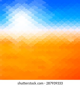 Shiny sun background made of arrow pattern tiles