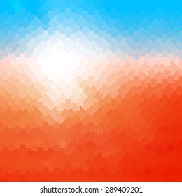 Shiny sun background made of arrow pattern tiles