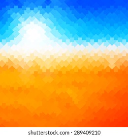 Shiny sun background made of arrow pattern tiles