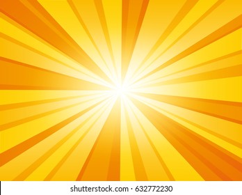 Shiny sun background. Vector illustration.