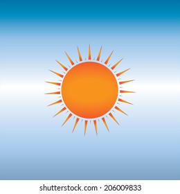 shiny sun in the blue sky .Vector illustration ESP10