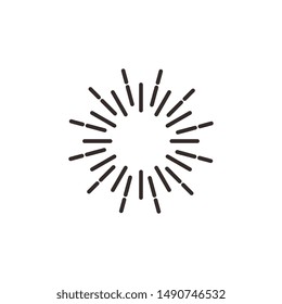 Shiny sun explotion effect icon abstract symbol vector illustration isolated on white background