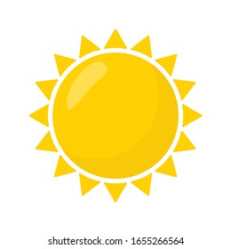 Shiny sun. Sun icon. Flat design vector illustration.