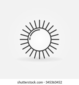 Shiny sun logo - vector outline simple icon or sign