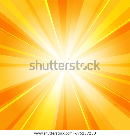 Shiny sun radiator vector background. Sunny rays radiating light yellow pattern