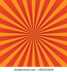 shiny sun rays vector background, yellow and orange color.