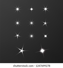 Shiny sun set rays. Glowing stars background. Sparkle star bright sign