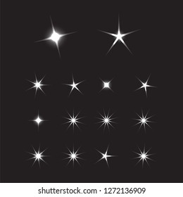 Brillantes rayos de sol. Fondo de estrellas brillantes. Señal brillante de estrella brillante