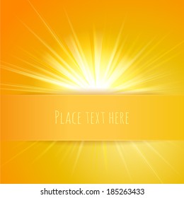 shiny sun vector with place for text