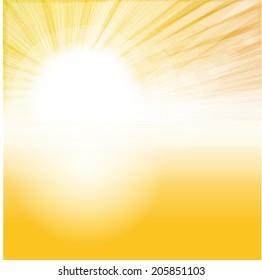 Shiny sun vector, sunbeams, sunrays