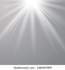 Shiny sunburst of sunbeams on the abstract sunshine background and transparency background.transparent sunlight special lens flare light effect. Vector illustration eps 10.