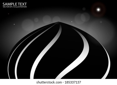 Shiny swirled vector space design template - Silver abstract vector background illustration