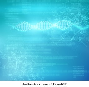Shiny technology with DNA strand vector background. EPS10