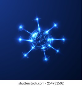 Shiny technology futuristic vector background. Hi-tech science presentation background template.